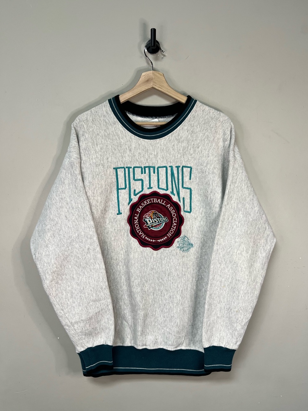 Vintage 90s Detroit Pistons Reverse Weave Crewneck